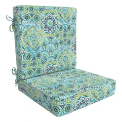 2-Piece Teal Calista Gusseted Outdoor Deep Seat Cushion Set