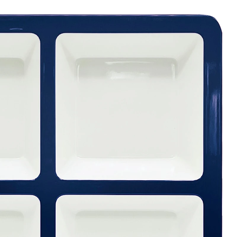 Bistro 4-Section Melamine Tray, Blue 2 Bistro 4-Section Melamine Tray, Blue - Image 2