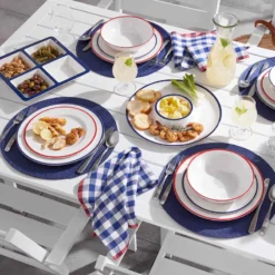 Bistro 4-Section Melamine Tray, Blue 5 Bistro 4-Section Melamine Tray, Blue -Olive Happy Store bistro 4 section melamine tray blue 2