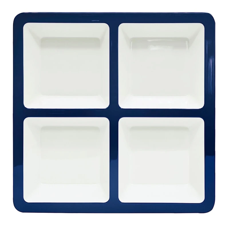 Bistro 4-Section Melamine Tray, Blue 1 Bistro 4-Section Melamine Tray, Blue