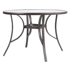 Olive Happy Store -Olive Happy Store brown steel round table 42 1