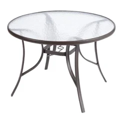 Brown Steel Round Table, 42"