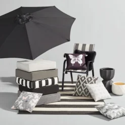 Charcoal Grey Canvas Gusseted Outdoor Deep Seat Cushion 7 Charcoal Grey Canvas Gusseted Outdoor Deep Seat Cushion -Olive Happy Store charcoal grey canvas gusseted outdoor deep seat cushion 3