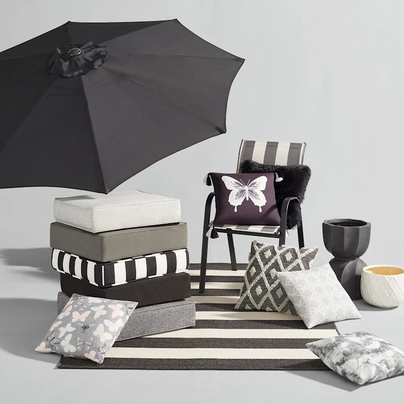 Charcoal Grey Canvas Gusseted Outdoor Deep Seat Cushion 4 Charcoal Grey Canvas Gusseted Outdoor Deep Seat Cushion - Image 4