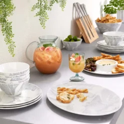 Laila Ali Marbled Melamine Oval Serving Tray 5 Laila Ali Marbled Melamine Oval Serving Tray -Olive Happy Store laila ali marbled melamine oval serving tray 2