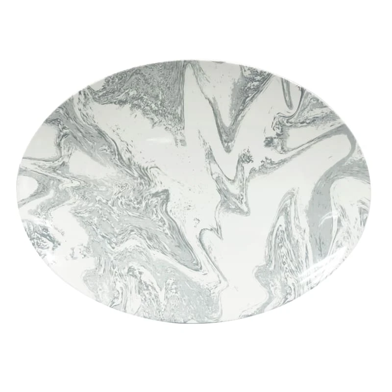 Laila Ali Marbled Melamine Oval Serving Tray 1 Laila Ali Marbled Melamine Oval Serving Tray