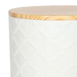 Olive Happy Store -Olive Happy Store providence white wood top ceramic plant stand 19.7 1