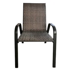 Olive Happy Store -Olive Happy Store stackable brown outdoor woven wicker chair 1