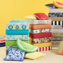 Turquoise Canvas Gusseted Outdoor Deep Seat Cushion -Olive Happy Store turquoise canvas gusseted outdoor deep seat cushion 5