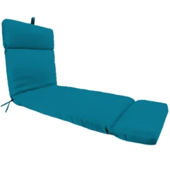 Turquoise Canvas Universal Outdoor Chaise Lounge Cushion