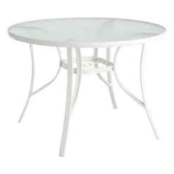 White Steel Round Table, 42"